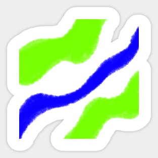 Green blue watercolor abstract pattern Sticker